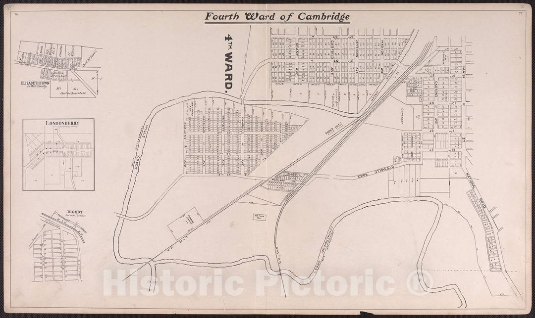 Historic 1902 Map - Illustrated Atlas of Guernsey County, Ohio. - Fourth Ward of Cambridge - Atlas of Guernsey County, Ohio