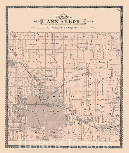 Historic 1895 Map - Standard Atlas of Washtenaw County, Michigan - Map of Ann Arbor