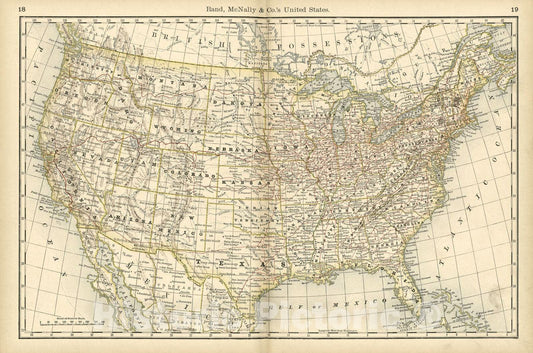 Historic 1878 Map - Rand McNally & Co's Business Atlas - Rand, McNally & Co.'s United States -