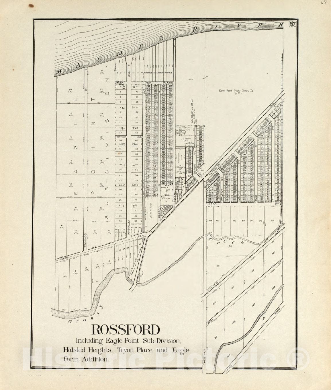Historic 1912 Map - an Atlas of Wood County, Ohio - Rossford