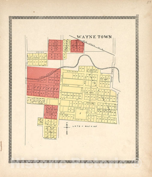 Historic 1898 Map - The Revised Montgomery County Atlas - Wayne Town - Illustrated Atlas of Montgomery County, Indiana