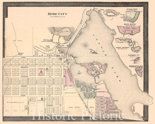 Historic 1893 Map - Plat Book and Statistical Record of Noble County, Indiana - Ligonier - Plat Book of Noble County, Indiana, Illustrated