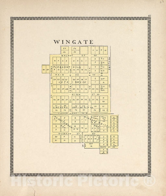 Historic 1898 Map - The Revised Montgomery County Atlas - Wingate - Illustrated Atlas of Montgomery County, Indiana