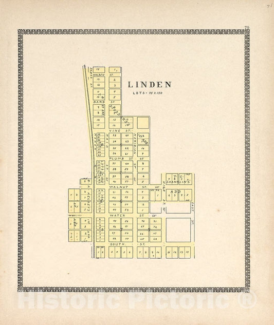 Historic 1898 Map - The Revised Montgomery County Atlas - Linden - Illustrated Atlas of Montgomery County, Indiana