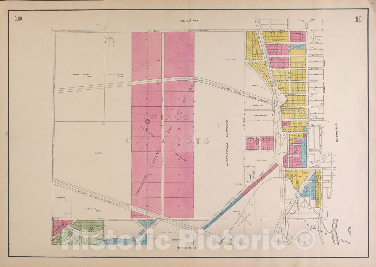 Historic 1924 Map - Atlas of Fort Wayne, Allen County, Indiana - Outline Map-Continued - Atlas of Fort Wayne, Indiana 14