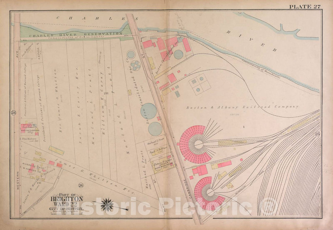 Historic 1925 Map - Atlas of The City of Boston, Brighton : from Expected surveys and Official Plans - Part of Brighton, Ward 22 - Plate 5
