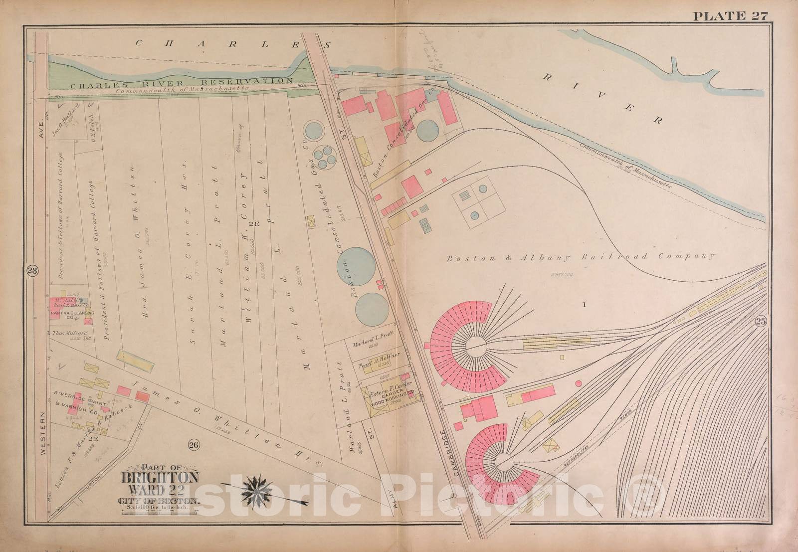 Historic 1925 Map - Atlas of The City of Boston, Brighton : from Expected surveys and Official Plans - Part of Brighton, Ward 22 - Plate 5