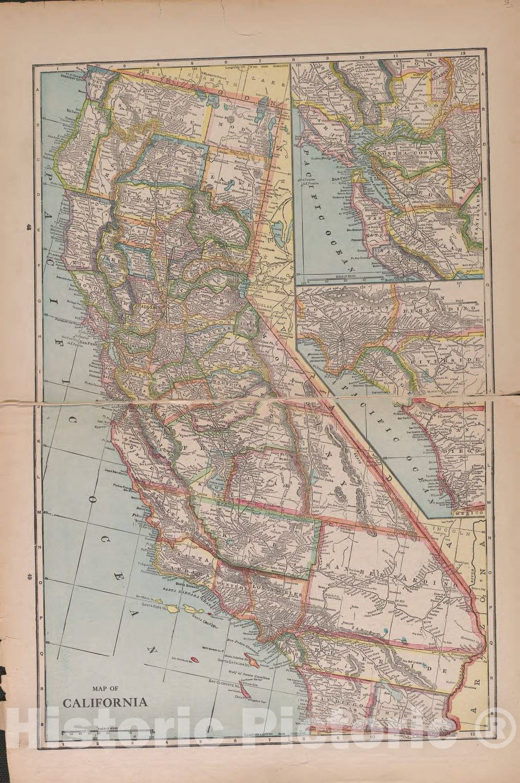 Historic 1921 Map - Atlas of Plymouth County, Iowa - California - Atlas of Plymouth County and The World