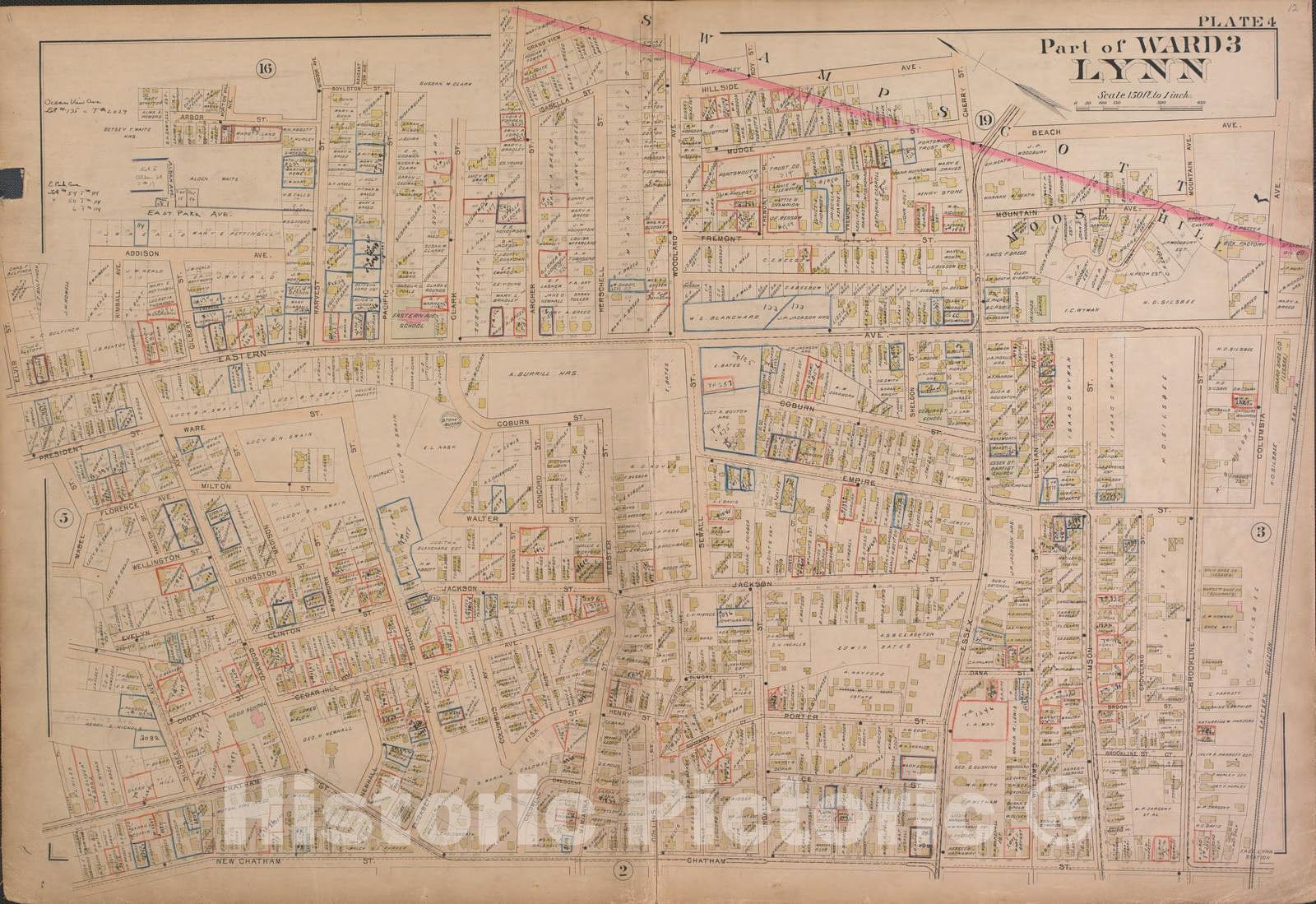 Historic 1924 Map - Richards Standard Atlas of The Massachusetts - Lynn-Plate 9 - Atlas of The City of Lynn, Swampscott, Saugus and Nahant, Mass.