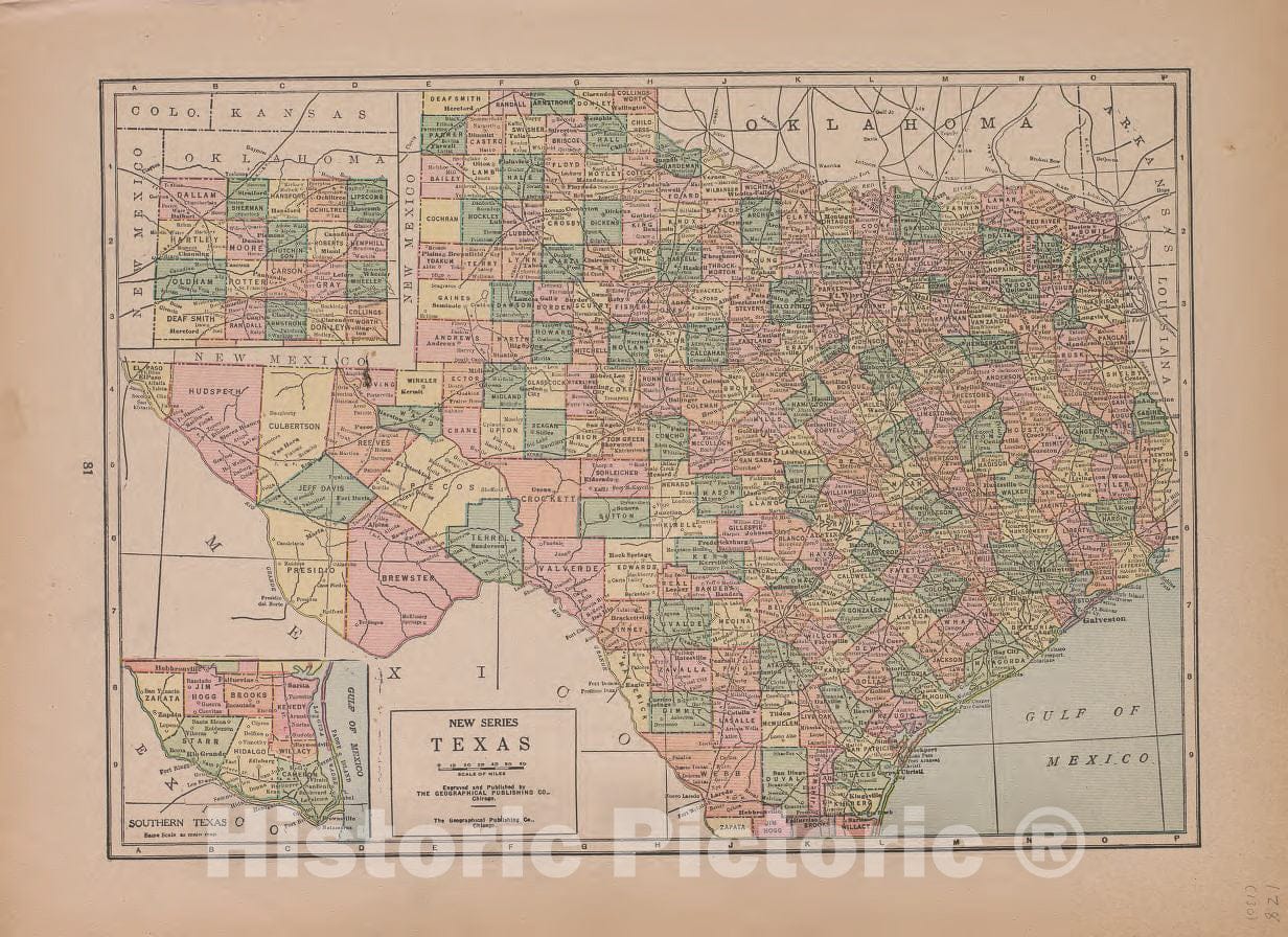 Historic 1921 Map - Atlas of Plymouth County, Iowa - Texas - Atlas of Plymouth County and The World