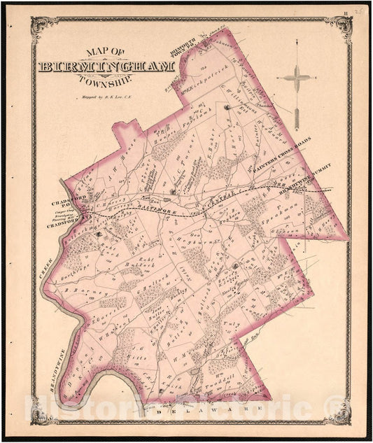 Historic 1875 Map - Combination Atlas map of Delaware County, Pennsylvania - Upper Darby Township - New Historical Atlas of Delaware Co, Pennsylvania :