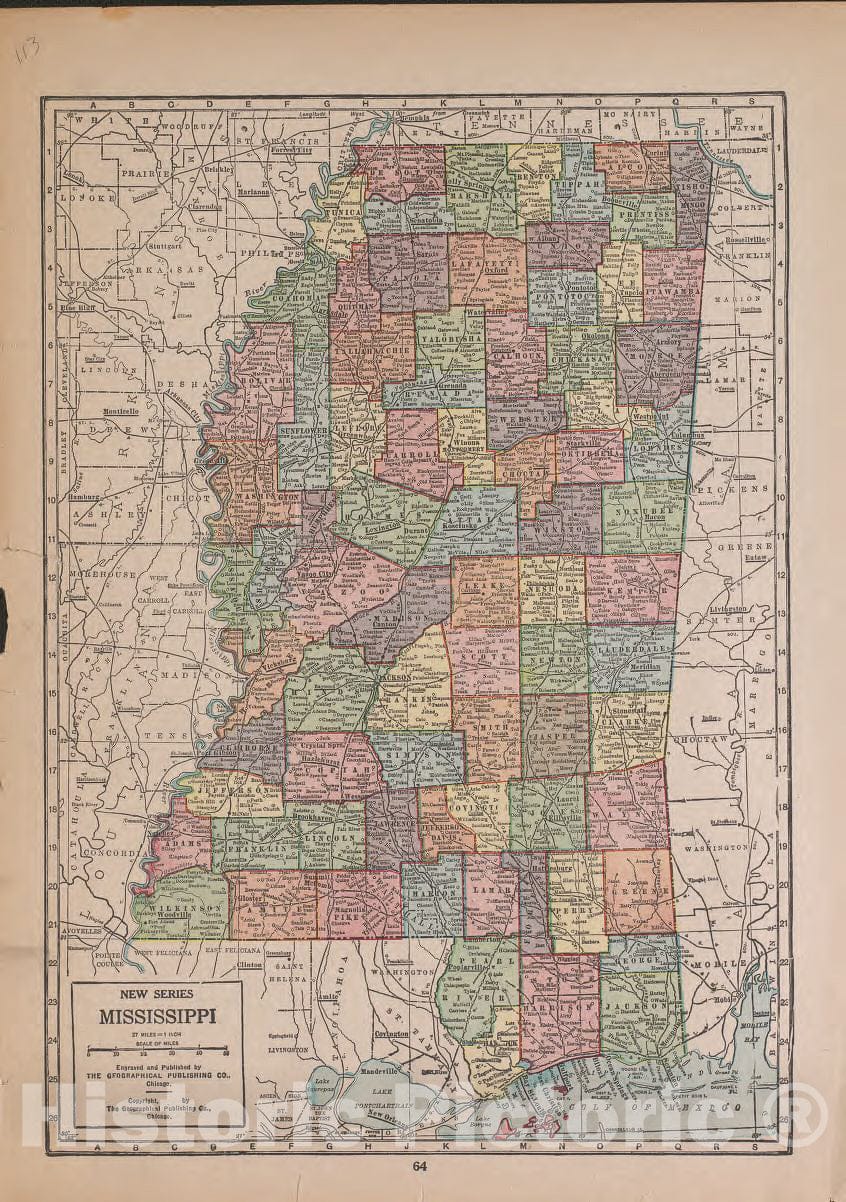 Historic 1921 Map - Atlas of Plymouth County, Iowa - Mississippi - Atlas of Plymouth County and The World