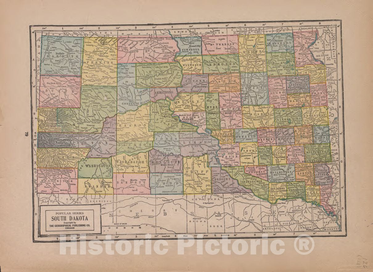 Historic 1921 Map - Atlas of Plymouth County, Iowa - South Dakota - Atlas of Plymouth County and The World