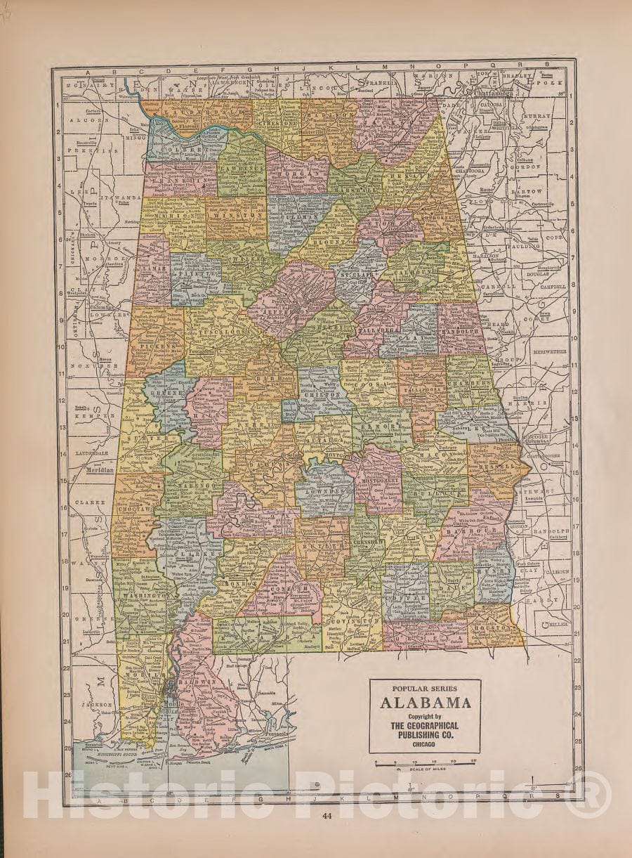 Historic 1927 Map - Atlas of Doniphan County, Kansas - Alabama - Atlas of Doniphan County and The World