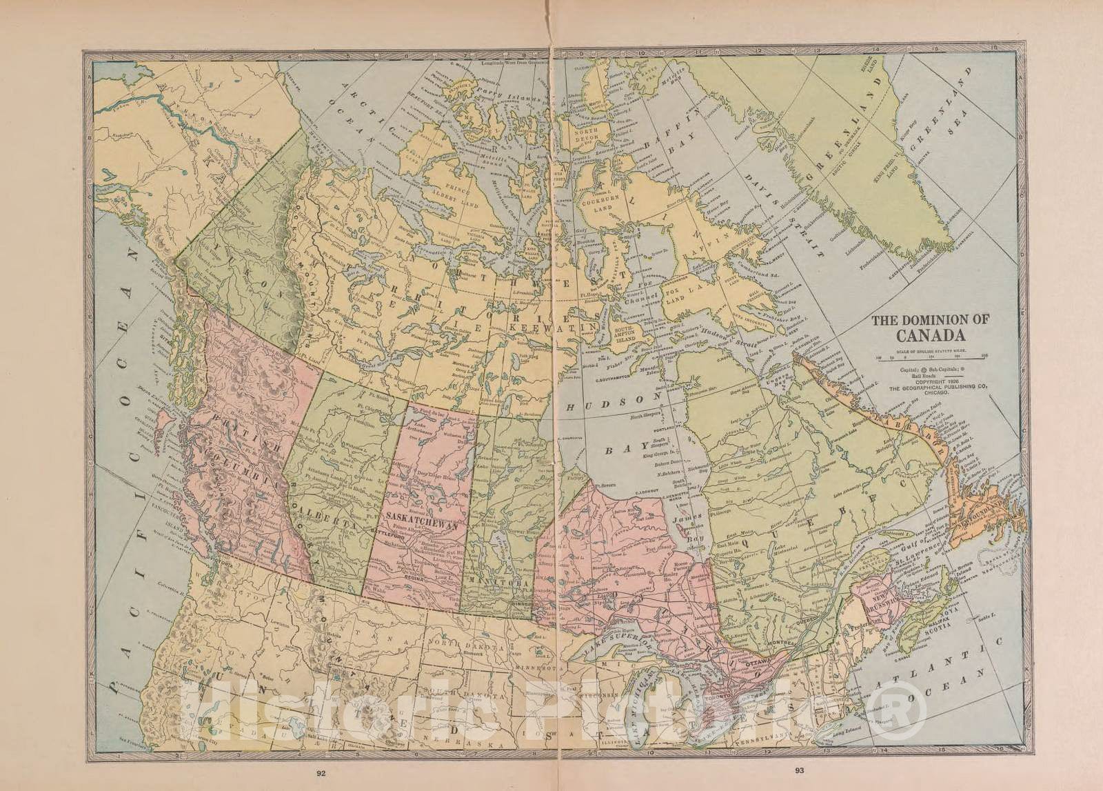 Historic 1927 Map - Atlas of Doniphan County, Kansas - Canada - Atlas of Doniphan County and The World