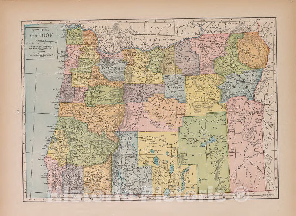 Historic 1927 Map - Atlas of Doniphan County, Kansas - Oregon - Atlas of Doniphan County and The World