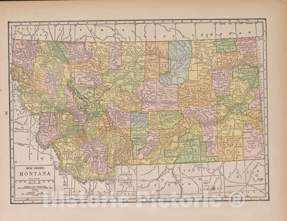 Historic 1927 Map - Atlas of Doniphan County, Kansas - Montana - Atlas of Doniphan County and The World