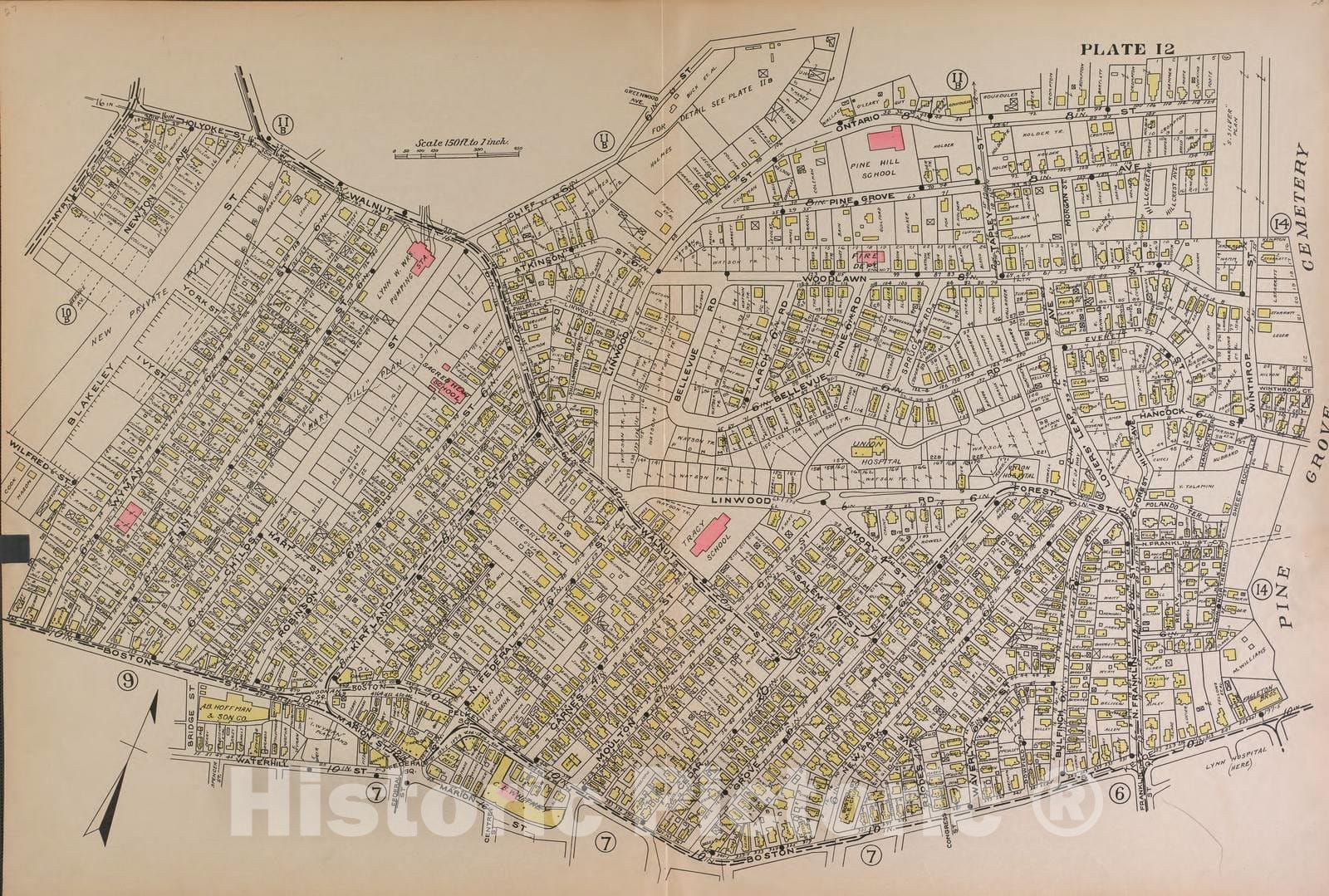 Historic 1897 Map - Atlas of The City of Lynn, Massachusetts - Lynn, Plate 12 - Lynn, 1897