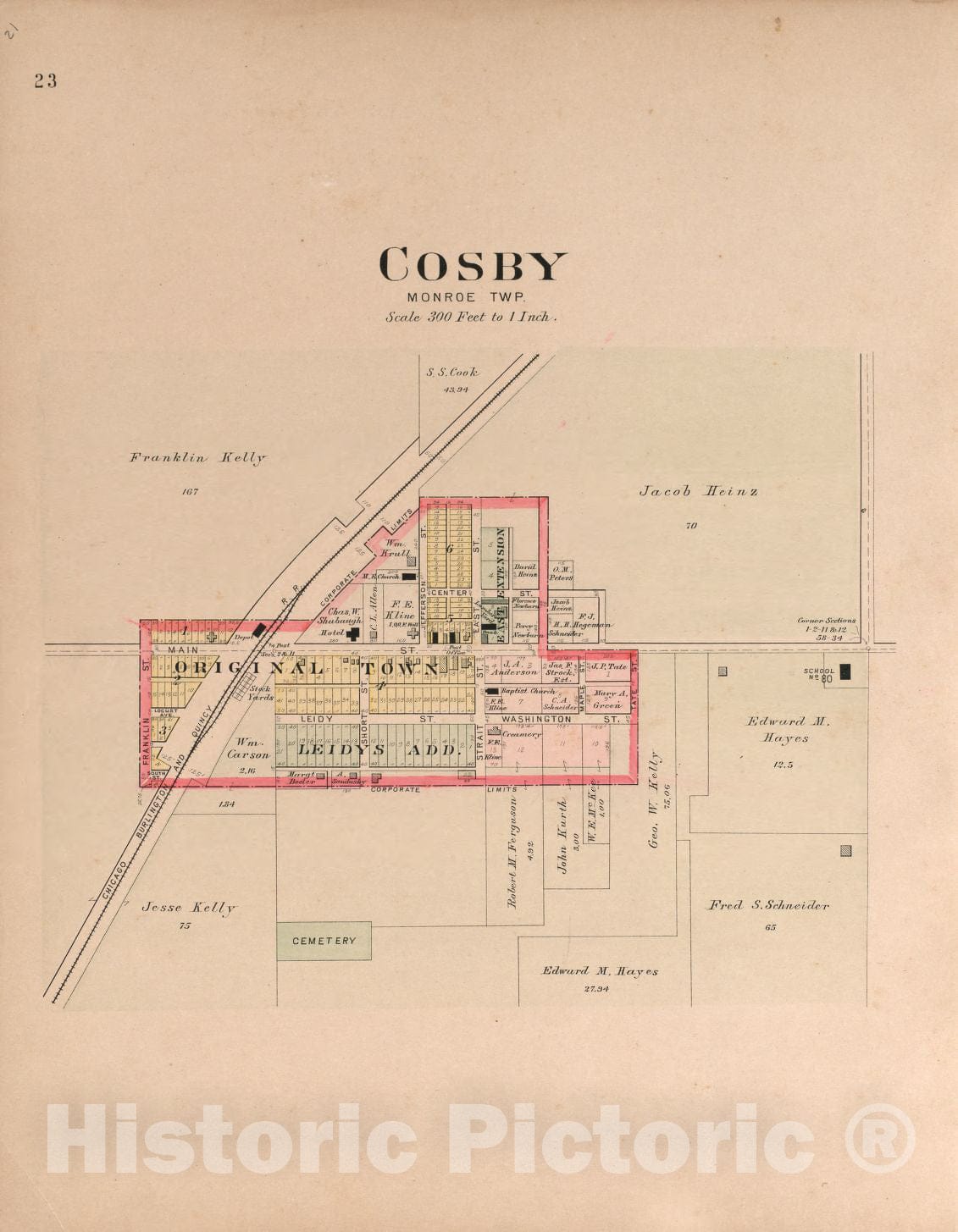 Historic 1909 Map - Plat Book of Andrew County, Missouri - Cosby