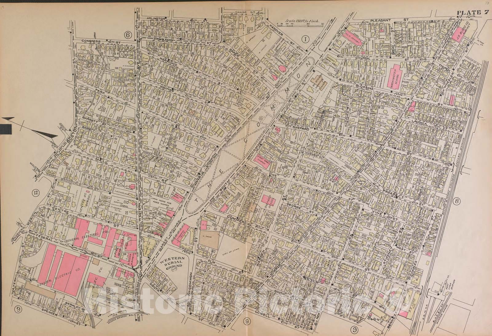 Historic 1897 Map - Atlas of The City of Lynn, Massachusetts - Lynn, Plate 7 - Lynn, 1897