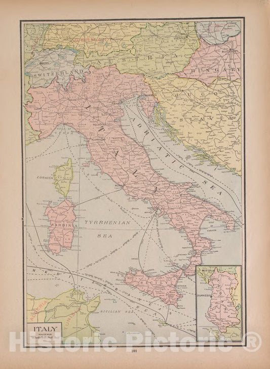 Historic 1927 Map - Atlas of Doniphan County, Kansas - Italy - Atlas of Doniphan County and The World