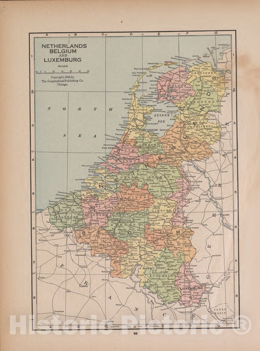 Historic 1927 Map - Atlas of Doniphan County, Kansas - Netherlands, Belgium, and Luxemburg - Atlas of Doniphan County and The World