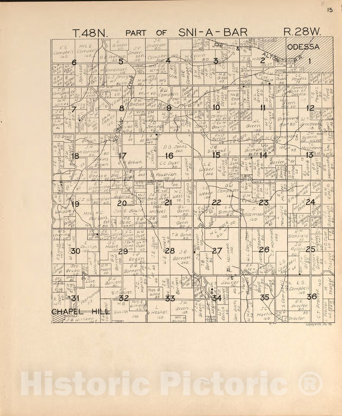 Historic 1920 Map - Atlas of Lafayette County, Missouri. - Sni-A-Bar 1