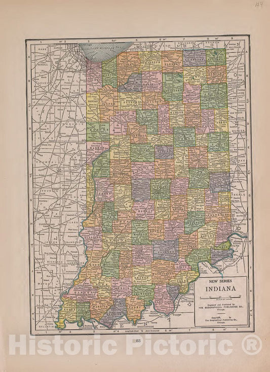 Historic 1921 Map - Atlas of Plymouth County, Iowa - Indiana - Atlas of Plymouth County and The World