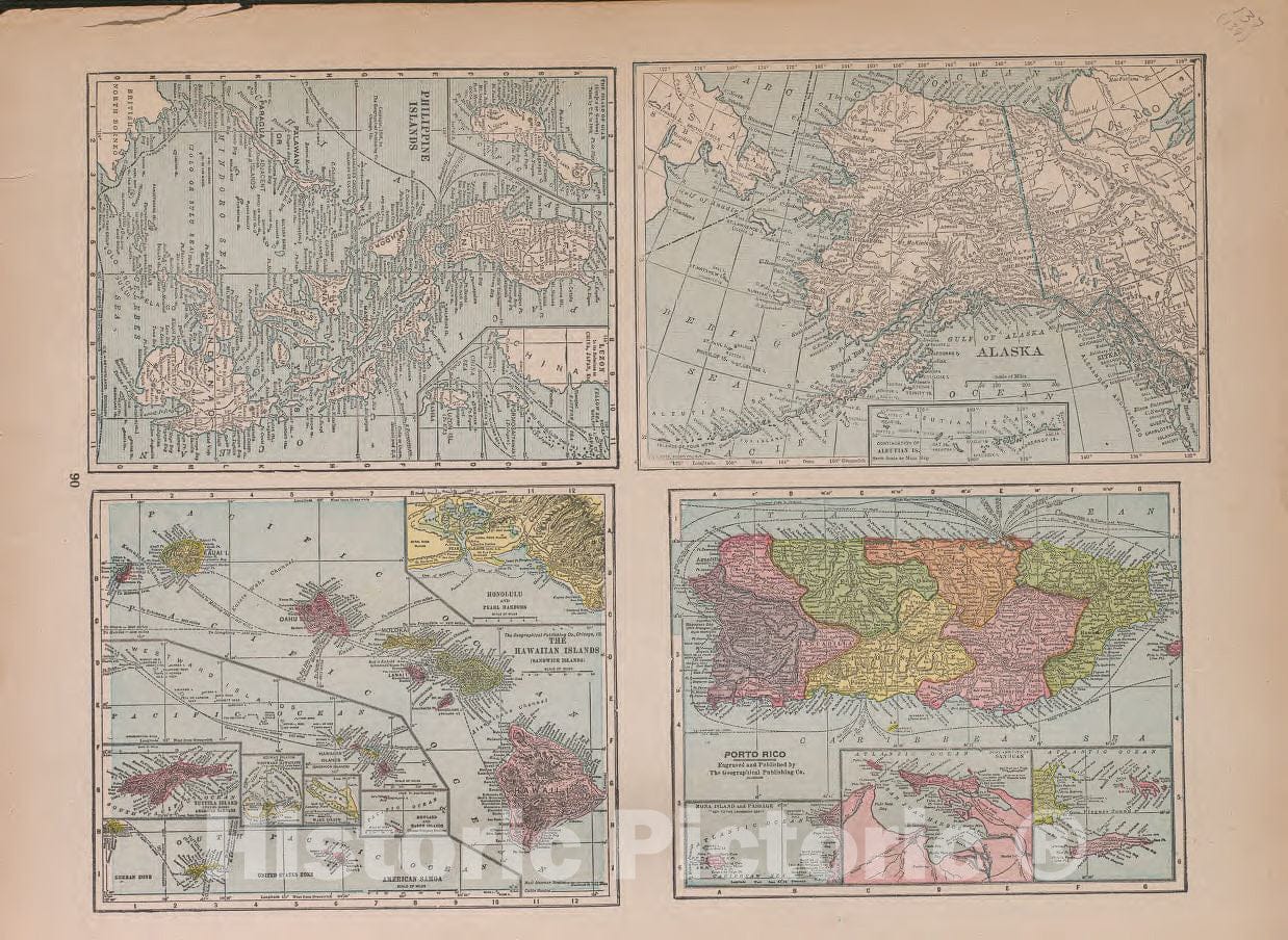 Historic 1921 Map - Atlas of Plymouth County, Iowa - Alaska - Atlas of Plymouth County and The World
