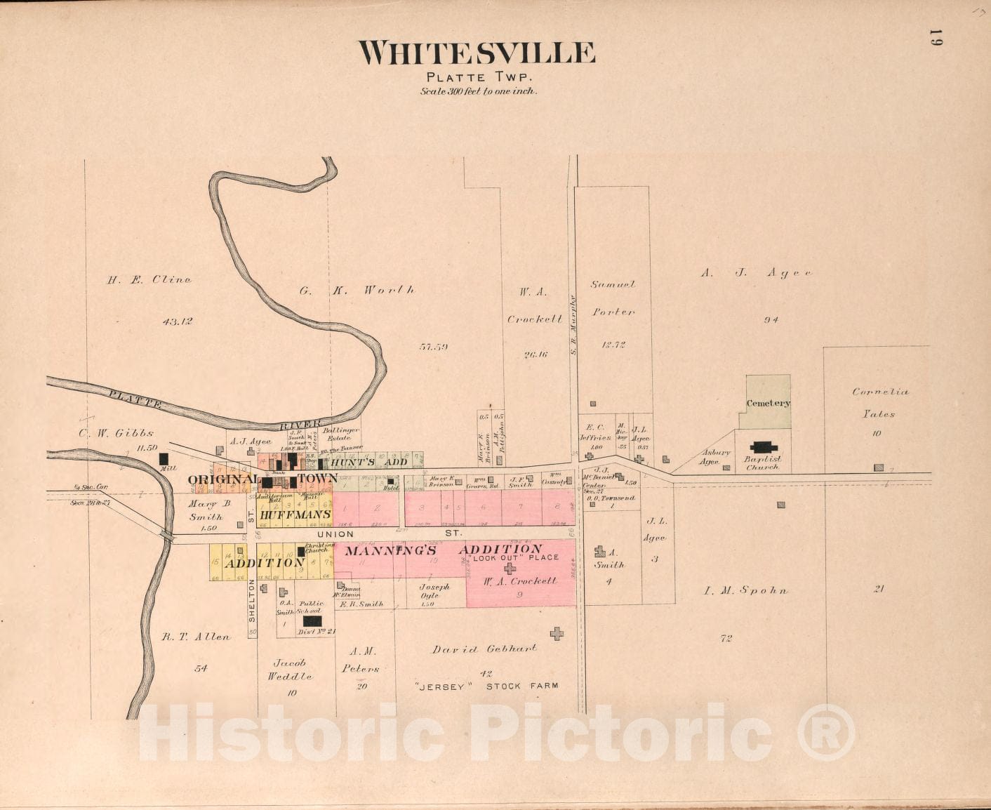 Historic 1909 Map - Plat Book of Andrew County, Missouri - Whitesville