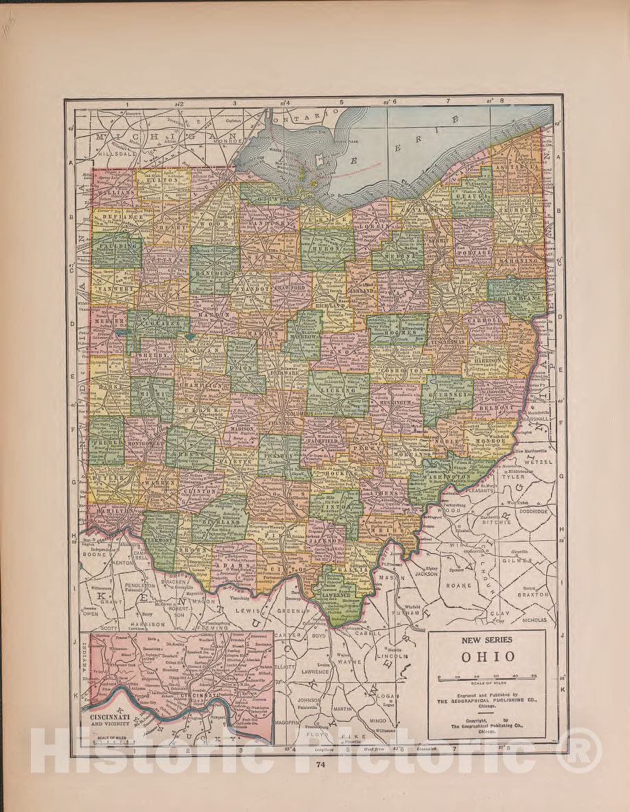 Historic 1927 Map - Atlas of Doniphan County, Kansas - Ohio - Atlas of Doniphan County and The World