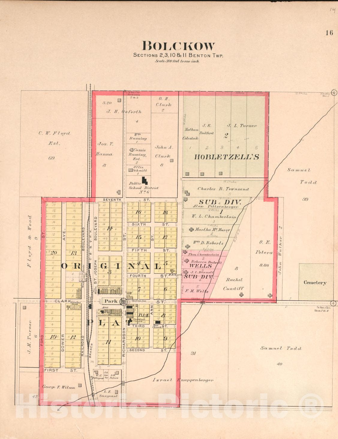 Historic 1909 Map - Plat Book of Andrew County, Missouri - Bolckow
