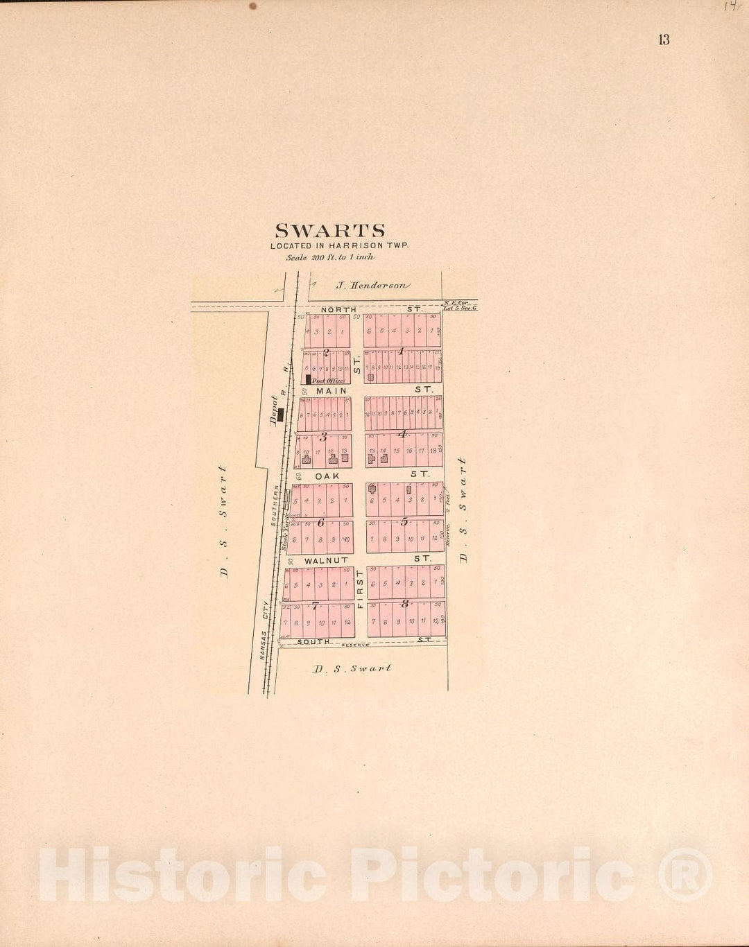 Historic 1903 Map - Plat Book of Vernon County, Missouri - Swarts