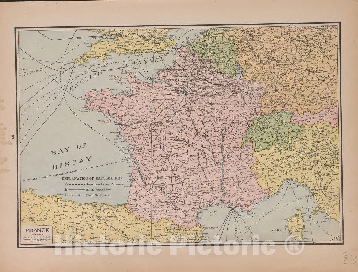 Historic 1921 Map - Atlas of Plymouth County, Iowa - France - Atlas of Plymouth County and The World