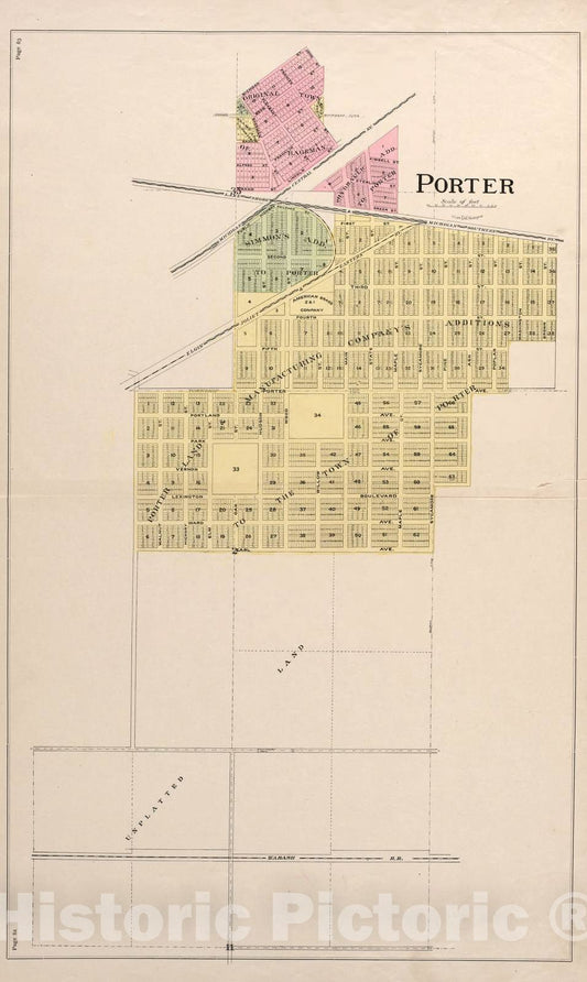 Historic 1895 Map - Lee and Lee's Atlas of Porter County, Indiana : Illustrated - Porter - Atlas of Porter County, Indiana : 1