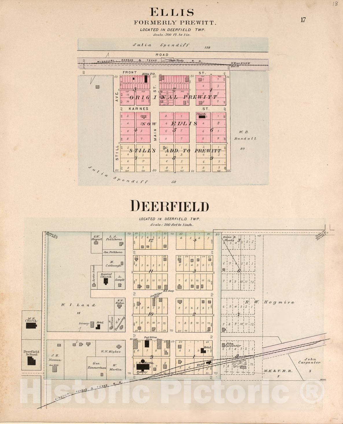 Historic 1903 Map - Plat Book of Vernon County, Missouri - Ellis and Deerfield