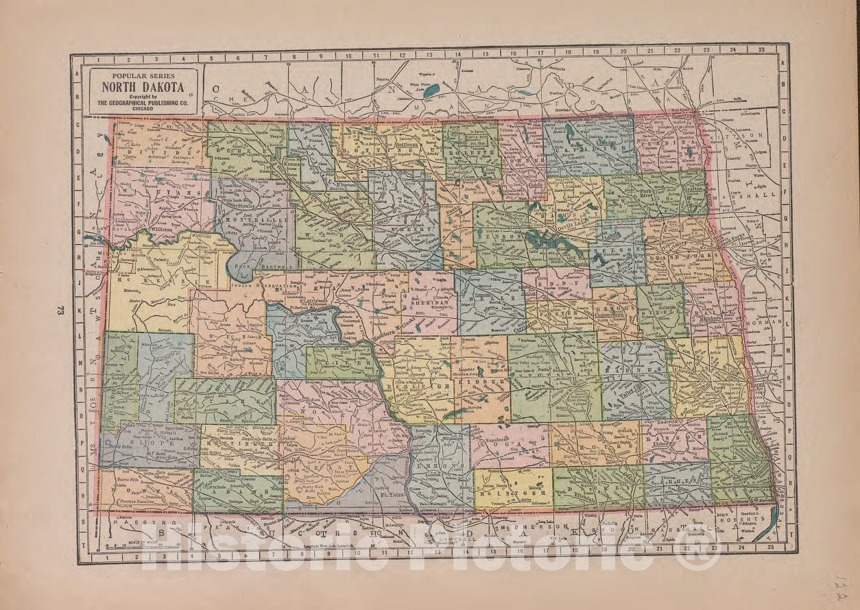 Historic 1921 Map - Atlas of Plymouth County, Iowa - North Dakota - Atlas of Plymouth County and The World