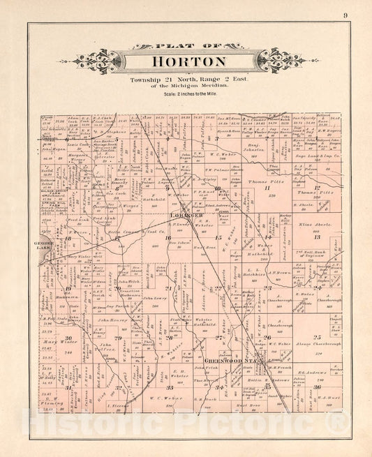 Historic 1903 Map - Plat Book of Ogemaw County, Michigan - Horton