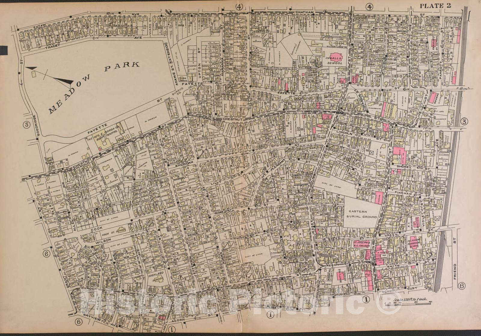 Historic 1897 Map - Atlas of The City of Lynn, Massachusetts - Lynn, Plate 2 - Lynn, 1897