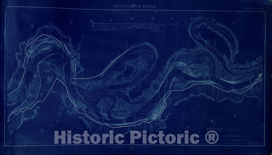 Historic 1892 Map - Map of The Mississippi River : from Cairo to Donaldsonville. - Sheet 7