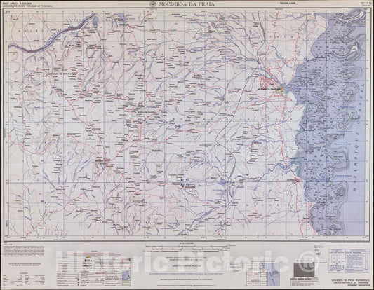 Historic 1954 Map - East Africa 1:250,000. - Mocimboa Da Prala