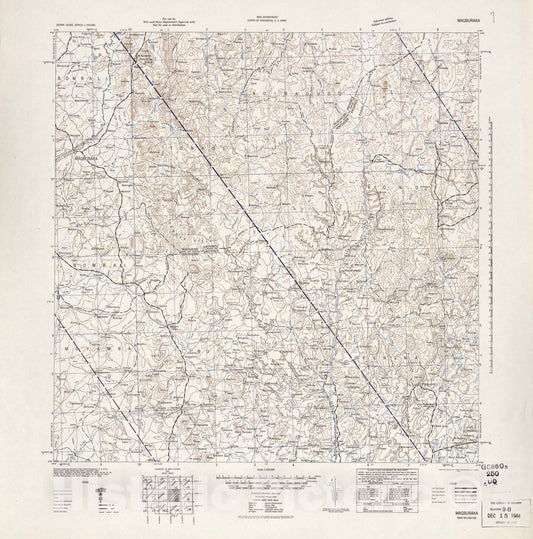 Historic 1942 Map - Sierra Leone, Africa - 1:250,000 - Magburaka - Adv. ed.