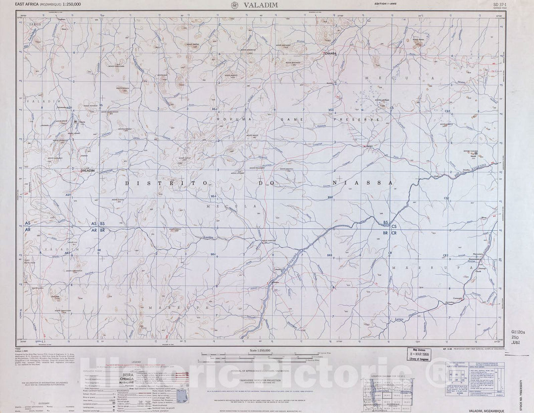 Historic 1954 Map - East Africa 1:250,000. - Valadim