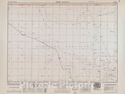 Historic 1954 Map - East Africa 1:250,000. - Jebel Murrat
