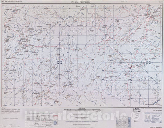 Historic 1954 Map - East Africa 1:250,000. - Montepuez