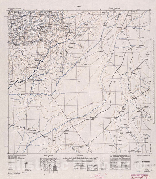 Historic 1942 Map - Sierra Leone, Africa - 1:250,000 - Daru - 1st ed