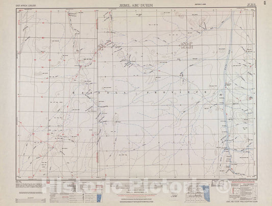 Historic 1954 Map - East Africa 1:250,000. - Jebel Abu Dueim