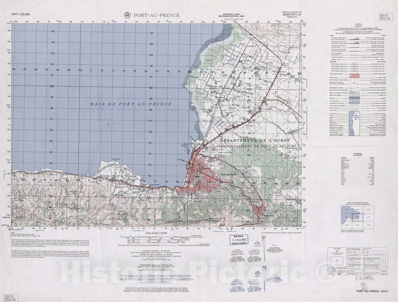 Historic 1948 Map - Haiti 1:50,000. - Port-au-Prince, Sheet 5771 IV - 2 ed.