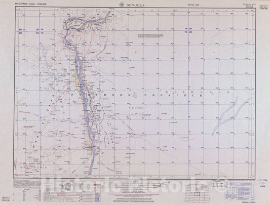 Historic 1954 Map - East Africa 1:250,000. - Dongola