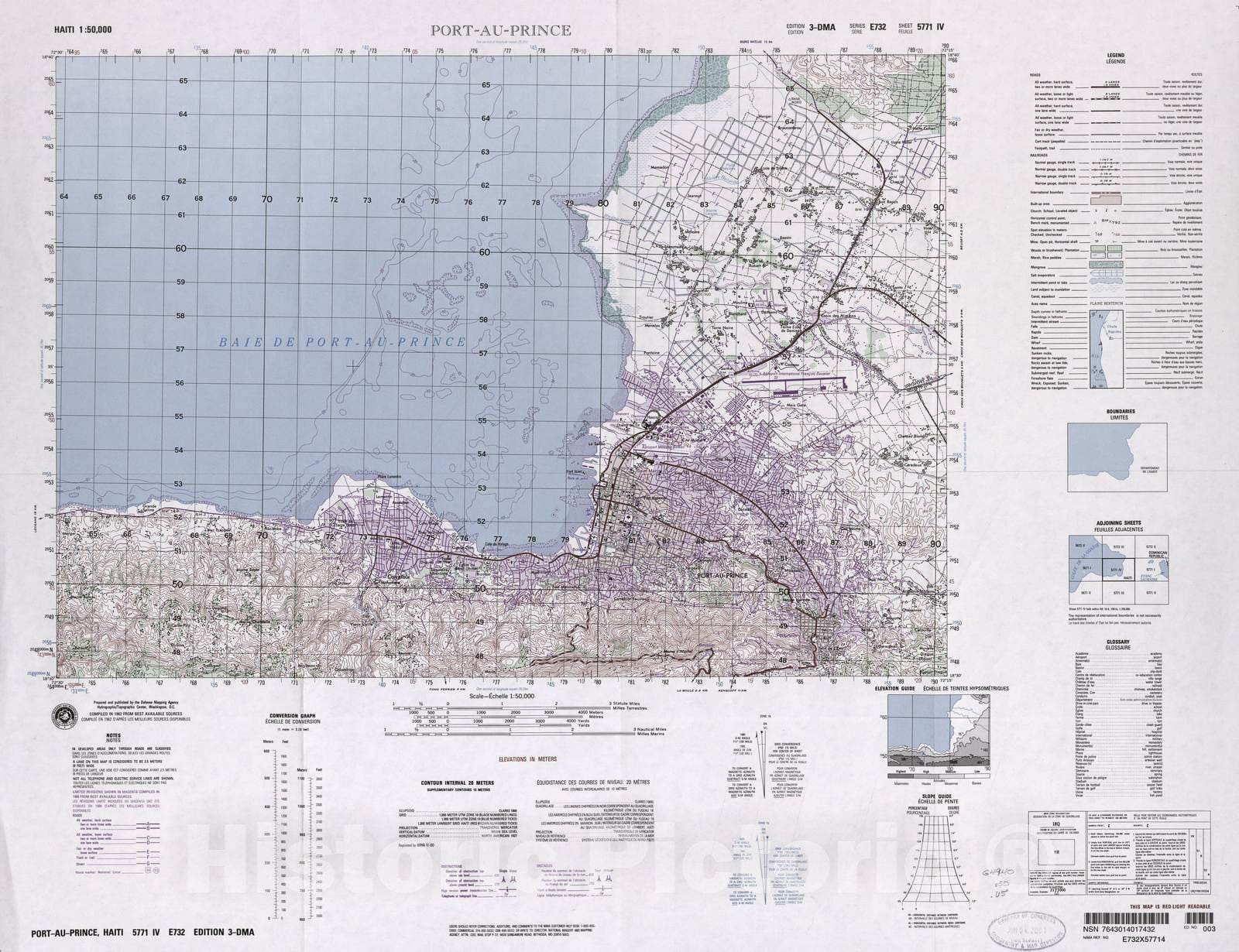 Historic 1948 Map - Haiti 1:50,000. - Port-au-Prince, Sheet 5771 IV - 3 ed.
